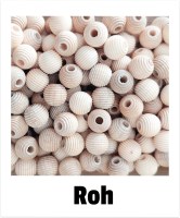 Rillenperlen 10mm roh